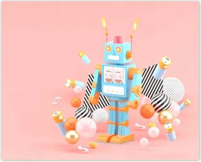 Poszterek 50x40 Robot Rózsa Kék