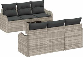 vidaXL Kerti Kanapé Szett párnával 7 pcs Világosszürke és Sötétszürke
