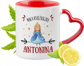 Piros bögre szív alakú füllel Antonina ajándék