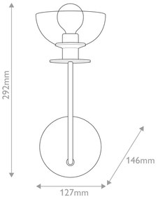 Alora Mood ALM-SYLVIA-1WB-BK-CL - Fali lámpa SYLVIA 1xE14/40W/230V fekete