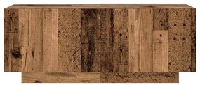 antik fa színű szerelt fa TV-szekrény LED-ekkel 300x35x40 cm