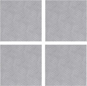 vidaXL Lépcsőfok Négyzet 4 pcs Ezüst 30 x 30 cm Alumínium
