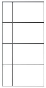 Fekete matt ESG üveg és alumínium tolóajtó 102,5x205 cm