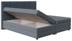 Kárpitozott ágy rugós matraccal és ágyneműtartóval ISABEL 160x200 szürke