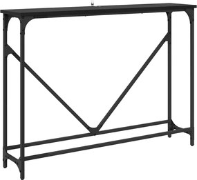vidaXL Konzolasztal Fekete tölgy 102 x 23 x 75 cm Faanyag
