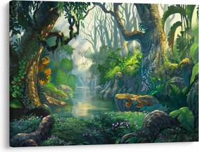 Kép - Egy trópusi erdő illusztrációja (70x50 cm)