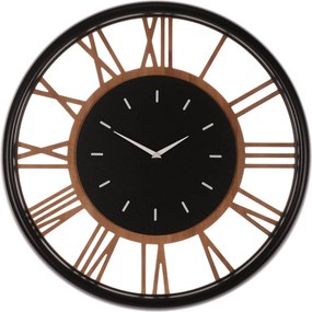 Falióra – 60 cm átmérő, MDF és fém, római számokkal