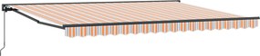 vidaXL Behúzható napellenző Kék és Narancs 450 × 300 cm