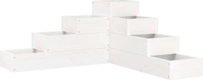 vidaXL fehér 4 szintes tömör fenyőfa kerti virágtartó 80,5x79x36 cm