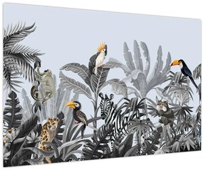 Kép - Illusztrált dzsungel (90x60 cm)
