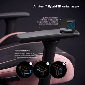 Szövet gamer szék fekete-rózsaszín Diablo X-One 2.0 Akira Pink Normal