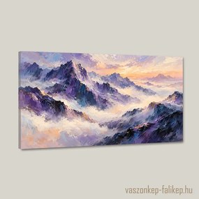 Hajnali hegyek vászonkép – prémium részletek 40x23 cm