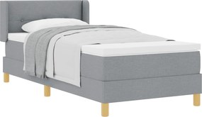 vidaXL Boxrugós ágy matracmal Világosszürke 190 x 90 cm Poliészter