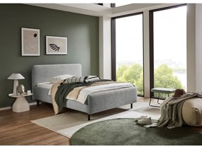Világosszürke kárpitozott franciaágy ágyrács nélkül 180x200 cm Primo – Meise Möbel