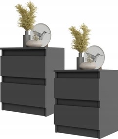 Éjjeliszekrény 40 CM Gabriel Antracit – 2 Db-os Szett