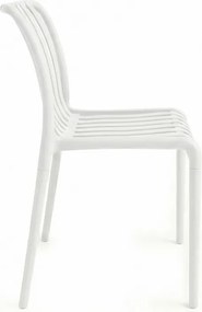 Kerti garnitúra TREGO ISLAND - 4 szék és kerek asztal ø 90 cm, fehér
