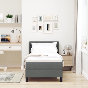Boxspring Ágy Matraccal – Sötétszürke, 80 x 200 cm Szövet