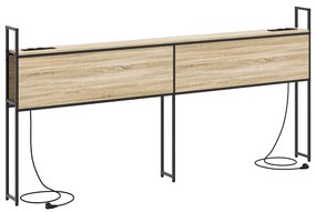 Tárolós Fejtámla Töltő Állomással sonoma tölgy 200 cm Faanyag