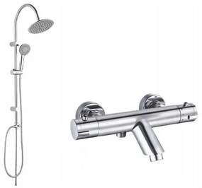 Mexen KAI - fürdőszett felső zuhanyfejjel, fali termosztatikus csaptelep, króm, 77300-00 + PG7 20OX