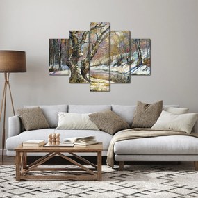 Egy festett téli táj képe (150x105 cm)