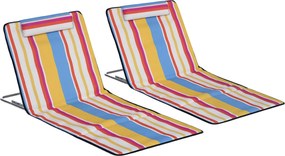 Outsunny 2 darabos összecsukható napozóágy szett tengerparti székekkel és állítható háttámlával, fejpárnával, hordtáskával, könnyű, hordozható tengerp