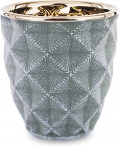 Kerámia kaspó fedél, arany, zöld