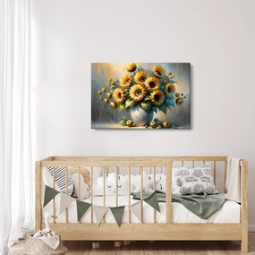 Kép – Napraforgós váza (90x60 cm)