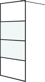 vidaXL fekete selyemmatt ESG üveg zuhanyfal 90 x 195 cm