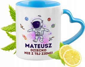 Kék bögre szív alakú füllel Máténak Ideális Ajándék