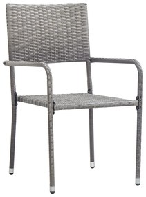 9 részes antracitszürke polyrattan kerti étkezőgarnitúra