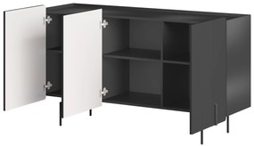 Malmi komód 150 cm - fekete matt / fekete lábak