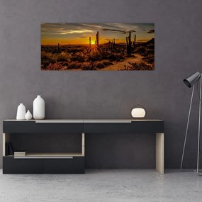 Kép - A nap vége az arizonai sivatagban (120x50 cm)