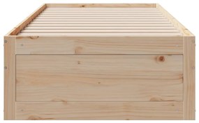 tömör fenyőfa fiókos ágykeret matrac nélkül 75 x 190 cm