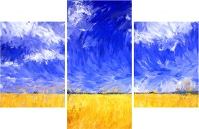 Kép - olajfestmény, arany mező (90x60 cm)