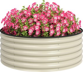 Outsunny Acél Emelt Ágyás, Növény Ágyás Üvegház Kert Ágyás Rakható Cserép Interchangeable Növényi Doboz 120x120x43cm Zöldség Ágyás Kert Erkély Teraszr