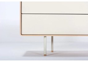 Fehér-natúr színű tölgyfa TV-állvány 150x64 cm Fina – Gazzda