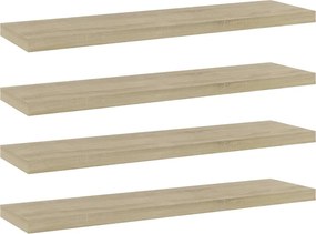 vidaXL 4 db sonoma tölgy színű szerelt fa könyvespolc 40 x 10 x 1,5 cm