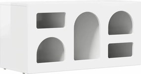 vidaXL TV szekrény Magas Fényű Fehér 80 x 35 x 40 cm Faanyag