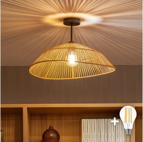 Brilagi - LED felületre szerelhető csillár CERIA BOHO 1xE27/60W/230V Ø 50 cm fekete/barna