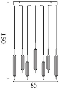 Searchlight 76210-7CL - CATTAIL LED dimmelhető kábeles függeszték LED/33W/230V