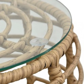 vidaXL 3-darabos tölgyszínű polyrattan bisztrószett