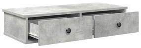 Falipolc fiókokkal betonszürke 80x31x17 cm műszaki fa