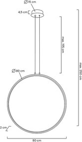 King Home CIRCULO MSE010100373 Függőlámpa 1x43W/LED 3000K 3440LM IP20