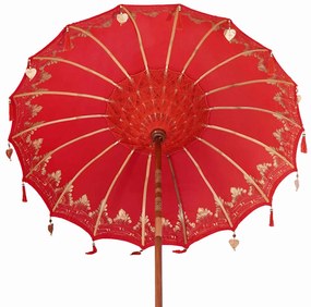 Balinéz Napernyő Piros 180-190 cm Pamut, tömör fa