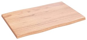 kezelt világosbarna tömör tölgyfa asztallap 60x40x2 cm