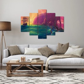 Kép - Olajfestmény, Vitorlázás egy fantasztikus birodalomba (150x105 cm)