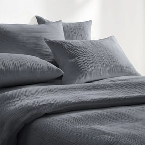 Goldea muszlin ágyneműhuzat – antracit 200 x 200 és 2db 70 x 90 cm