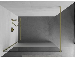 Mexen Kioto, Walk-In zuhany paraván 130 x 200 cm, 8 mm átlátszó matt üveg, arany matt profil, 800-130-101-55-35