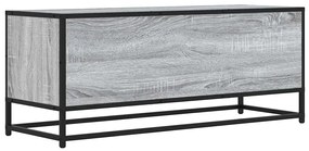 szürke sonoma színű szerelt fa és fém TV-szekrény 100x34,5x40cm