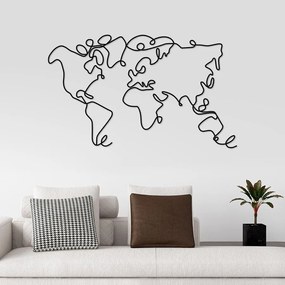 Fém fali dekoráció, World Map
